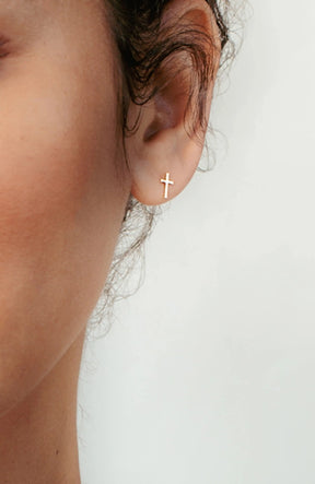 Cross Mini Stud Earring