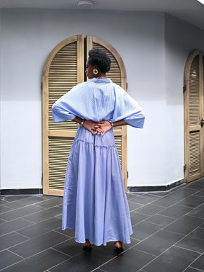 STRIPED COTTON POPLIN TWO PIECE SET