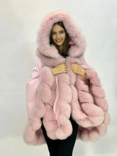 Luxurious Baby Pink Cashmere & Fox Fur Scarf