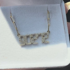THE SIGNATURE “90272” DIAMOND NAMEPLATE NECKLACE