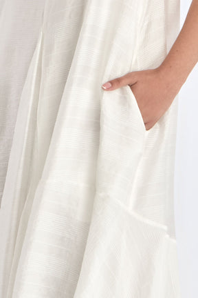 Lenox Godet Dress | Off White