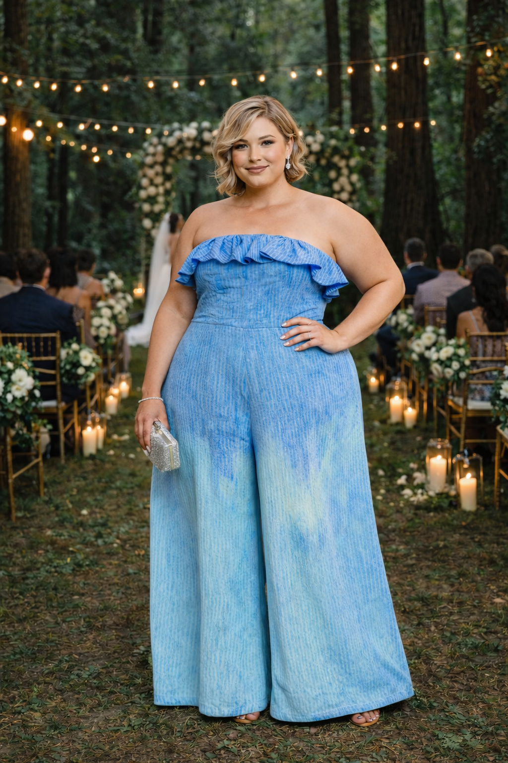 Strapless Blue Ombre Jumpsuit