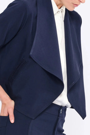 Daysi Draped Lapel Jacket | Navy