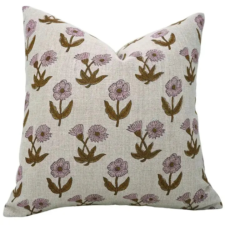Handcrafted Block Print Boho Thick Linen Pillow Cover- Kirti