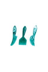 Resin Cheese Knife, Green (set Of 3)- 6 Inches