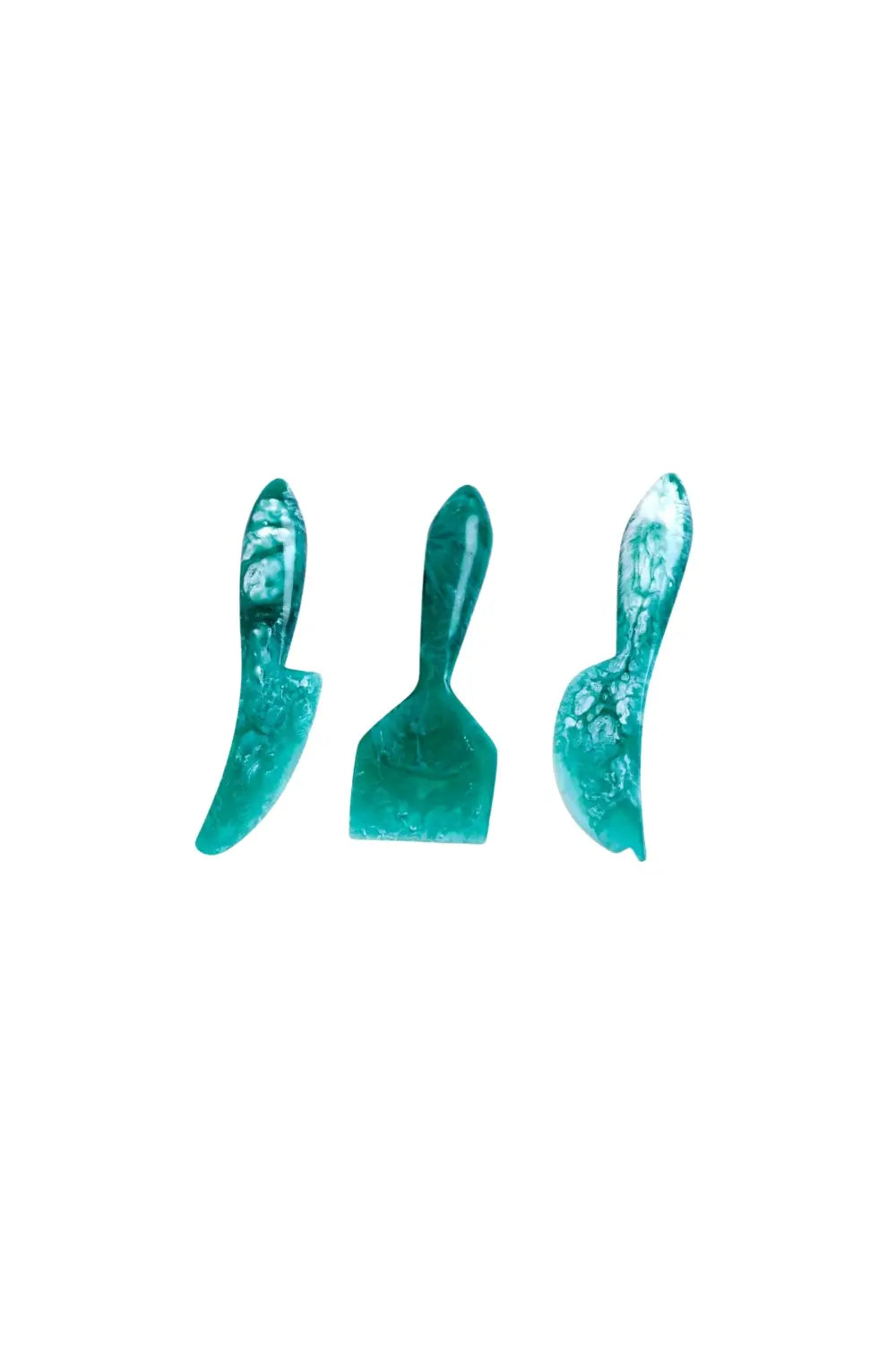 Resin Cheese Knife, Green (set Of 3)- 6 Inches
