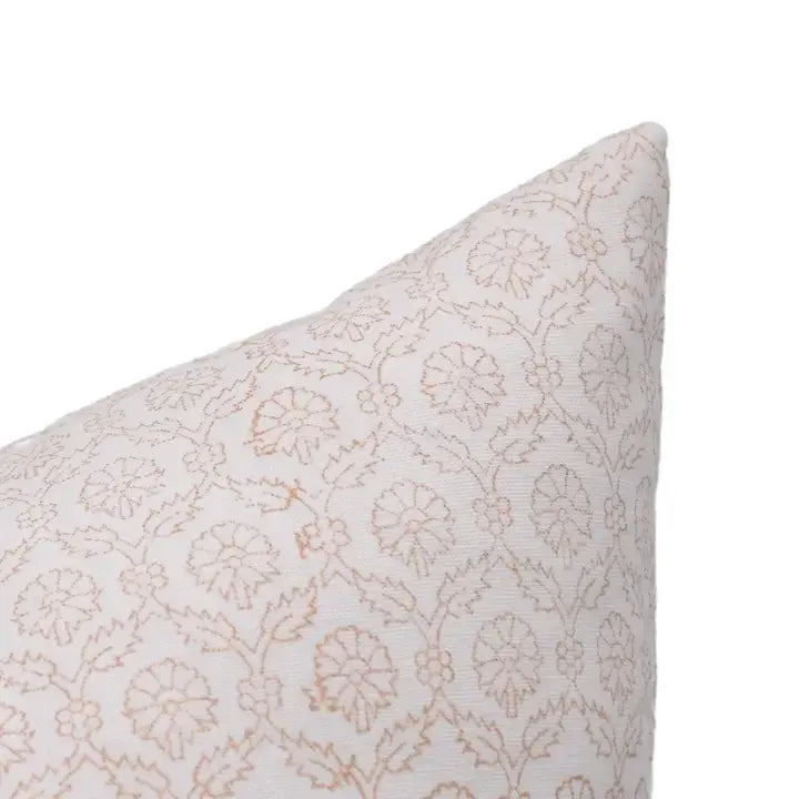Accent Handmade Block Print33 Thick Cotton White Pillow Cover - Shehnaaz