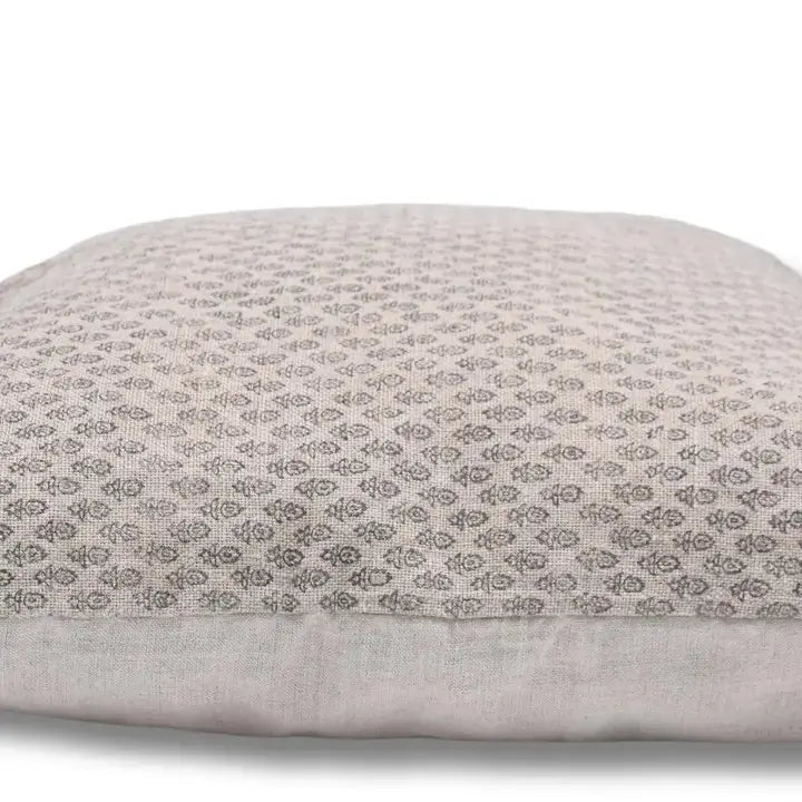Hand Block Printed Thick Linen Designer Pillow - Everbee