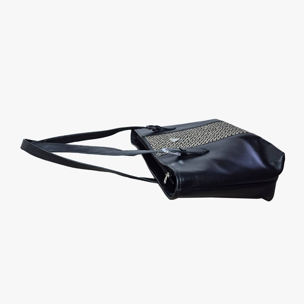 Black Leather Victoria Tote Bag