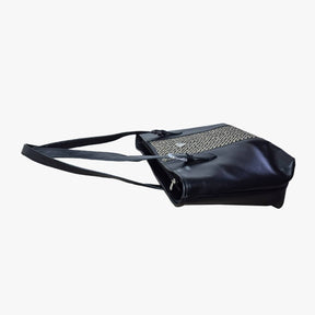 Black Leather Victoria Tote Bag