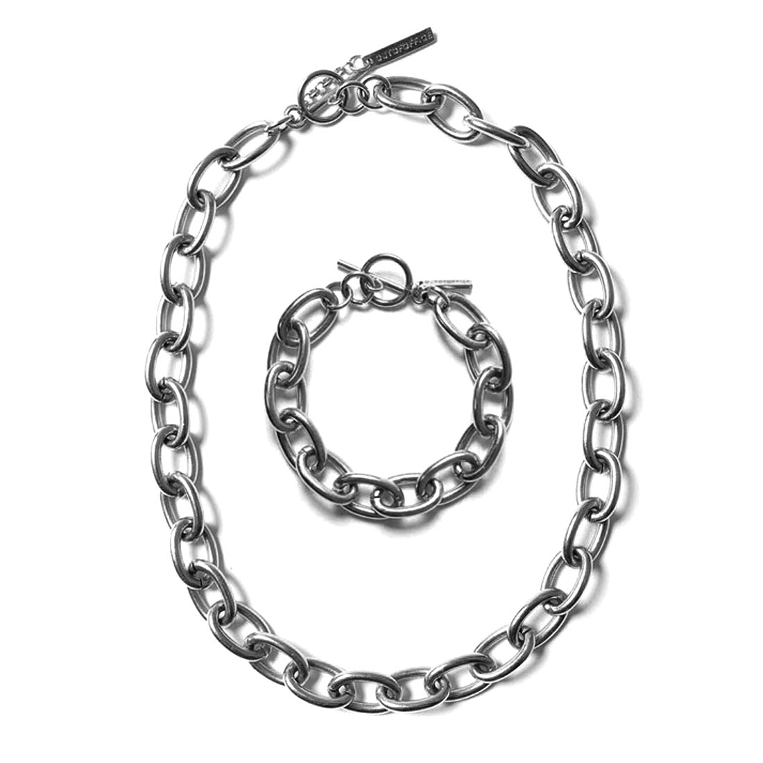 Vintage 1993 Silver Chain Jewelry Set Necklace & Bracelet
