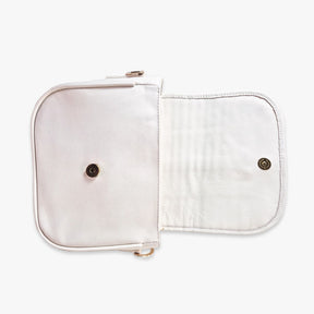 Beige Leather Carriel Bag – Handmade Crossbody & Handbag with Palm Strap Detail, Timeless Leather Purse