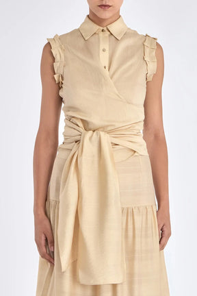 Harlow Sleeveless Wrap Blouse