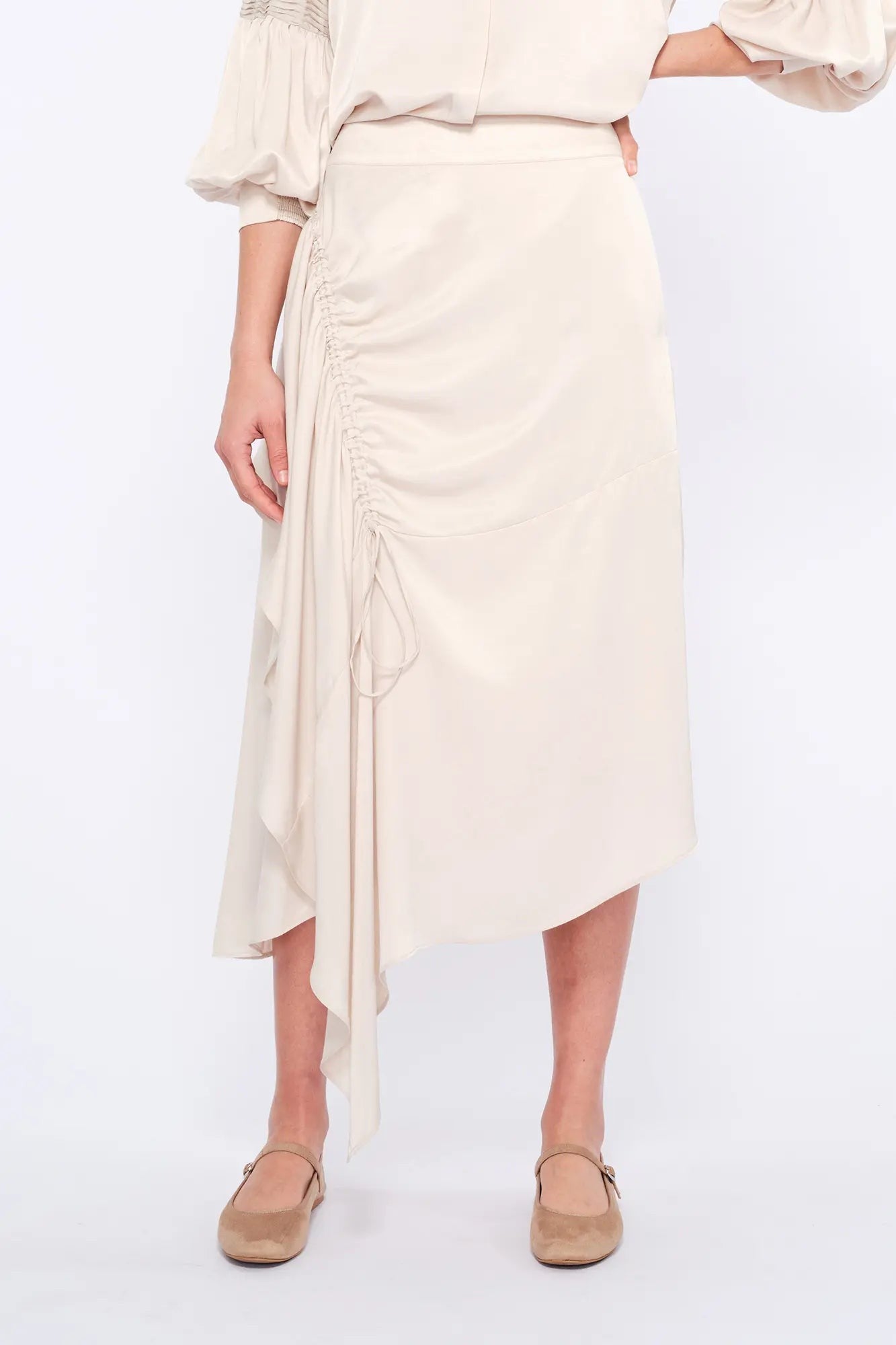 Olenka Ruched Midi Skirt