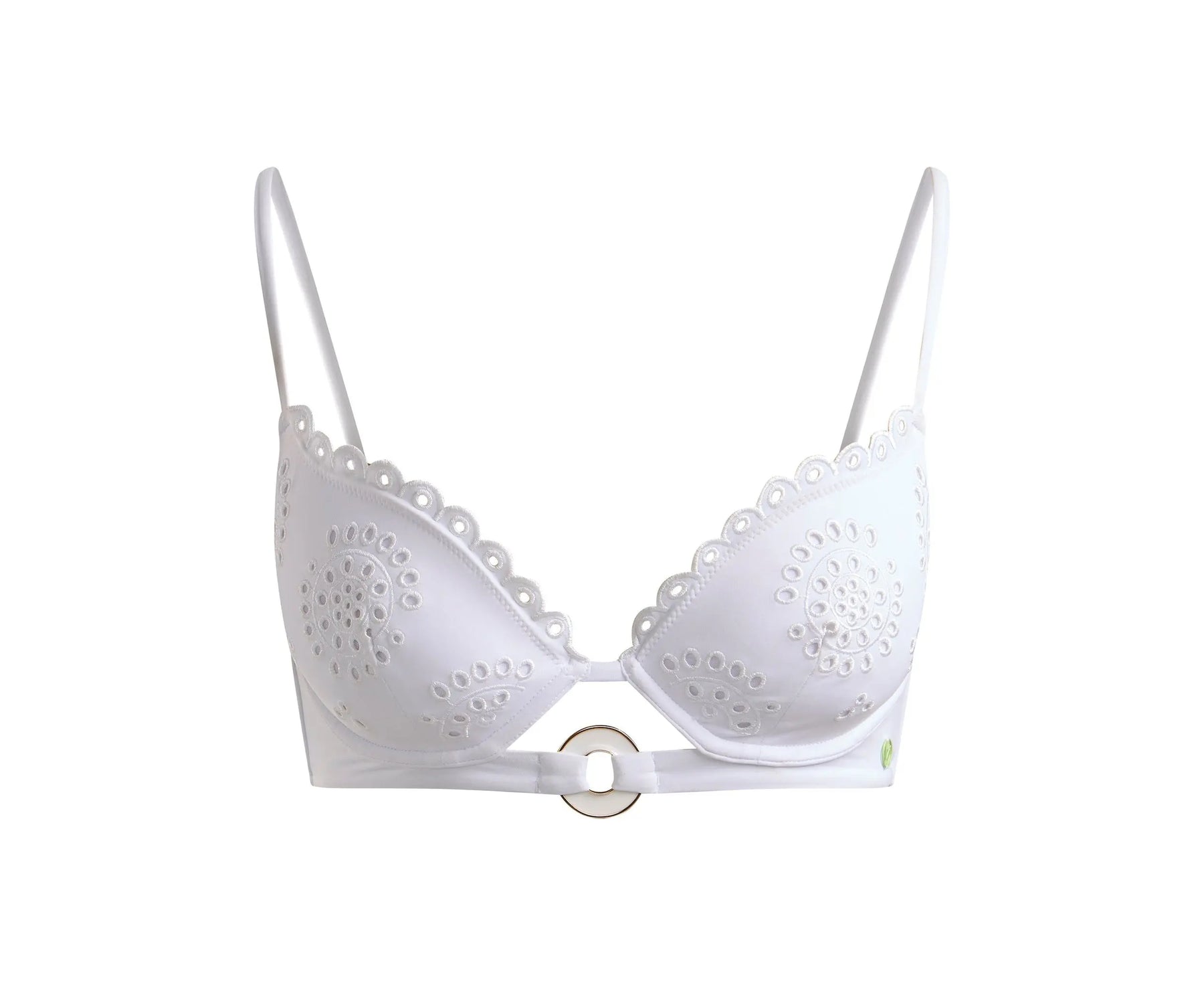 Broderie Bikini Top White