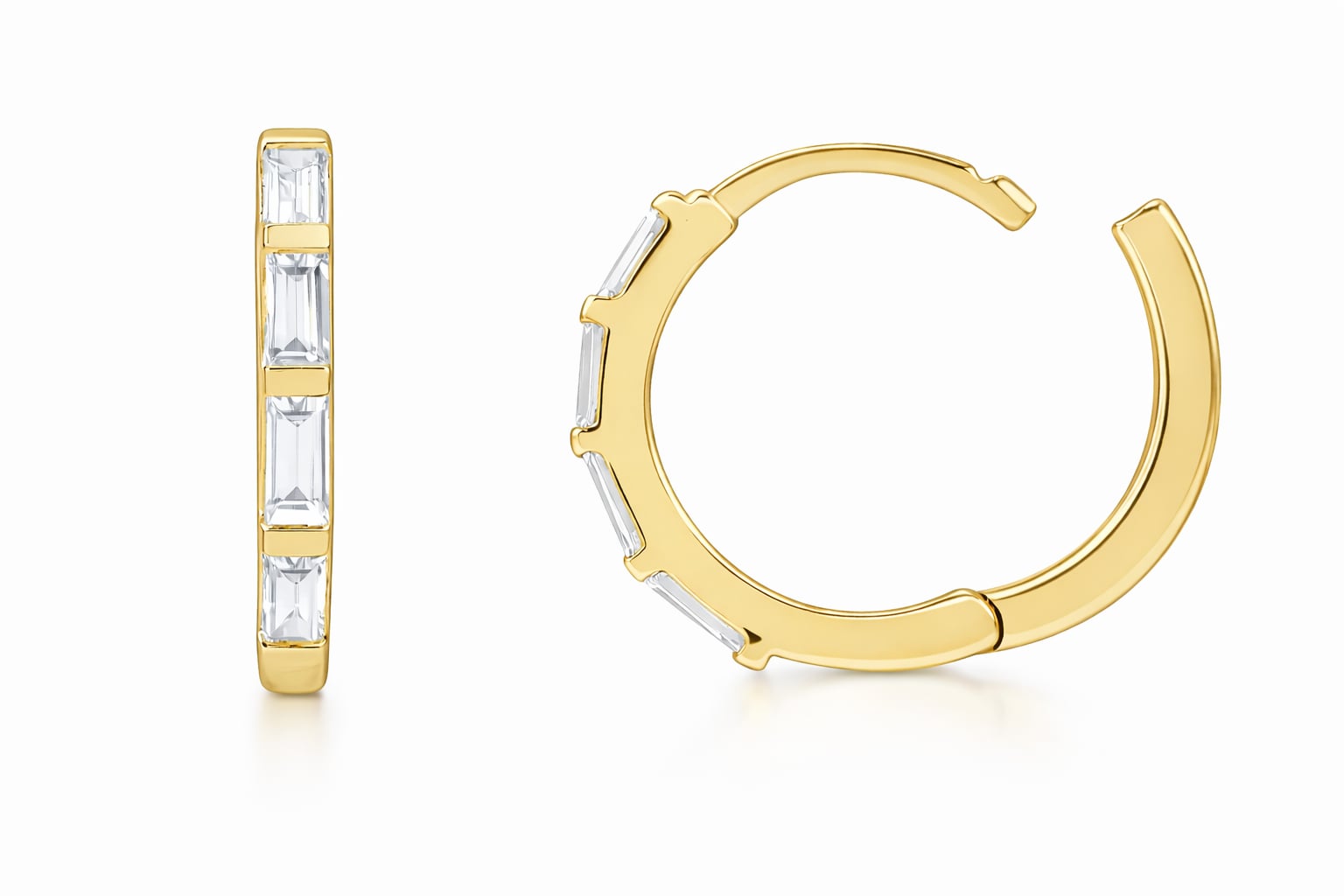 Baguette Diamond Hoop Earrings