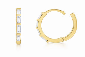 Baguette Diamond Hoop Earrings