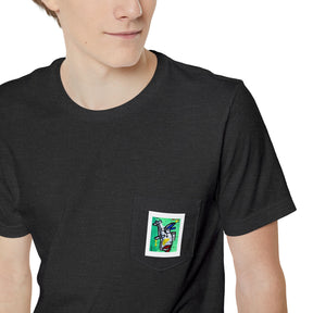 “Little Monster Tee”Colorful Graphic Pocket T-shirt, Casual Tee, Unisex Shirt, Summer Outfit, Gift for Him/Her, Stylish Pocket Tee
