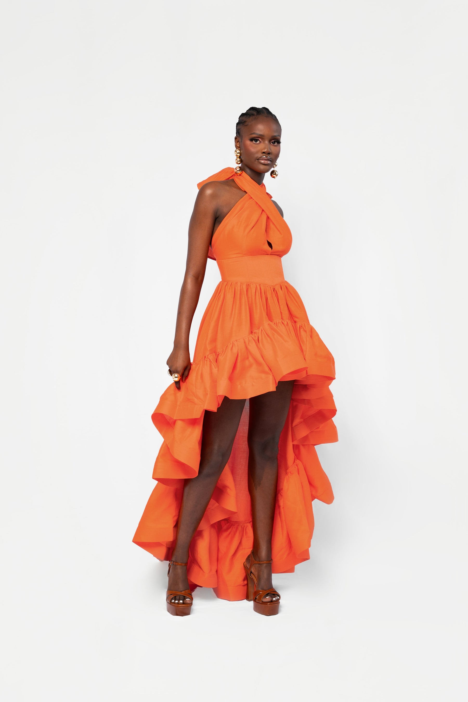 Linen AMA Hi-low Dress