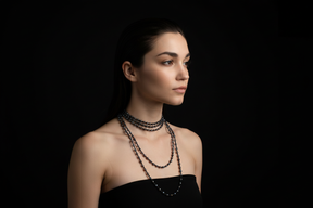 Beaded Black Pearl Necklace