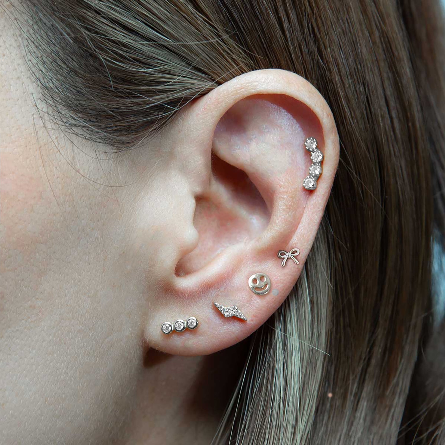 Triple Pavé Gold Earring Charm