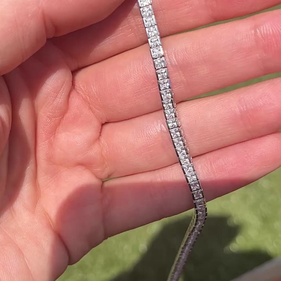THE PRINCESS CUT CHANNEL SET TENNIS BRACELET