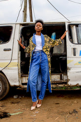 The Star-panel Long Denim Duster