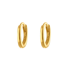 Gold Seven Mm Huggie Hoop Earring