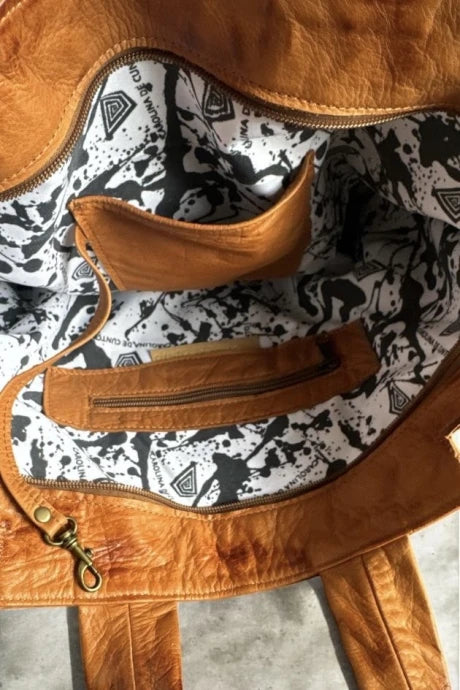 Irena Luxe Terra Artistic Leather Tote Bag