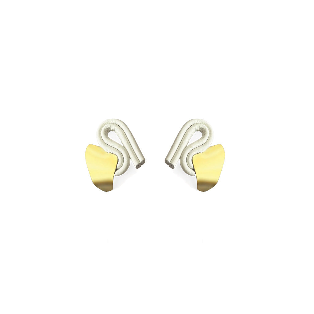 Mini White Evoke Earrings