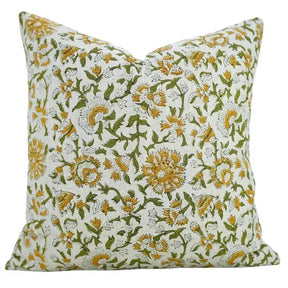 Boho Decor Hand Block Print Viscose Linen Pillow Cover - Pushaplata