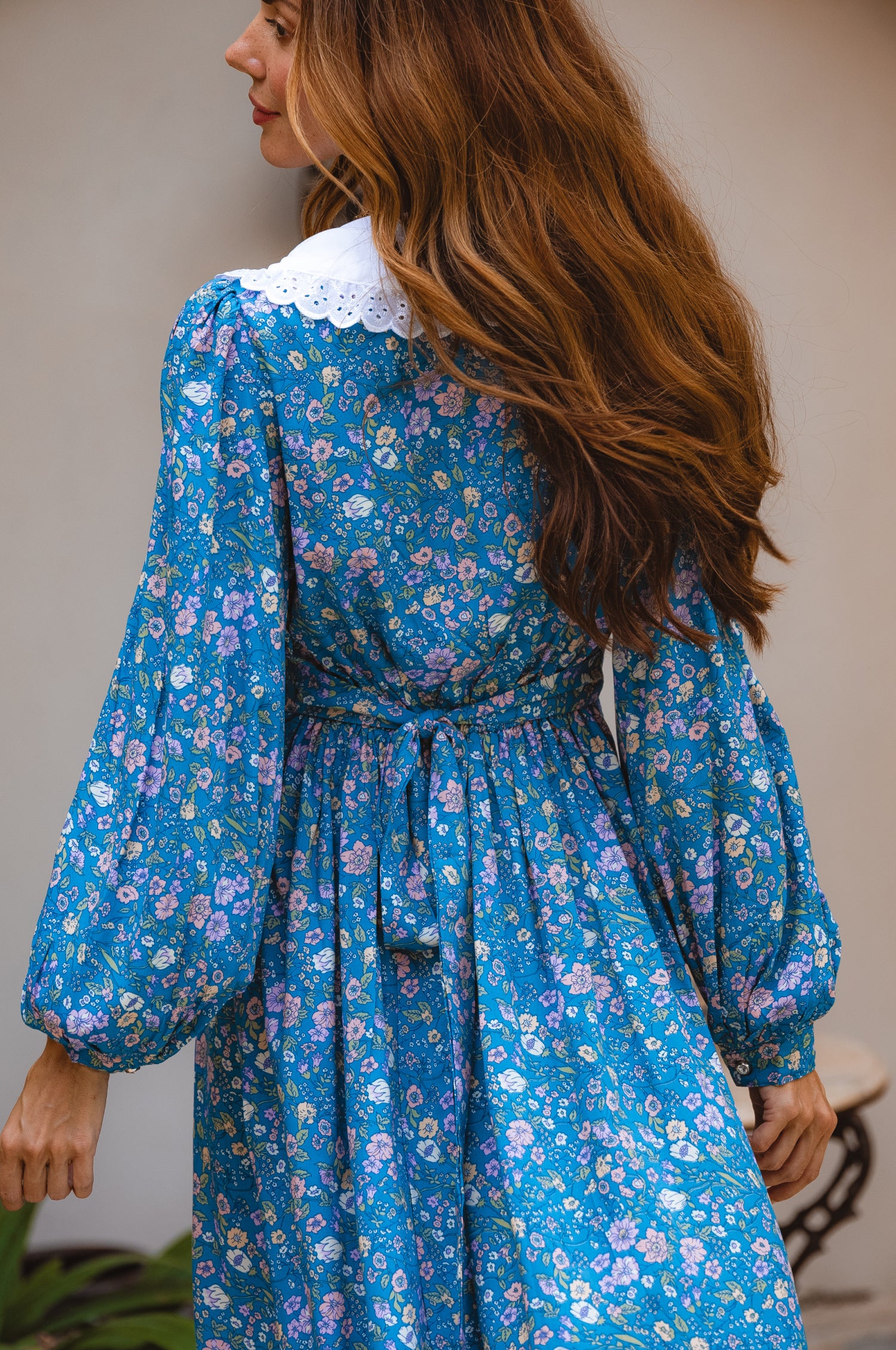 Glory Long Sleeve Midi Dress - Blue Provence