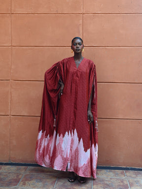 SURI SILK KAFTAN-RED