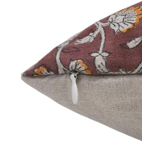 Traditional Hand Block Printed Pure Linen Cushion Cover - Himachal