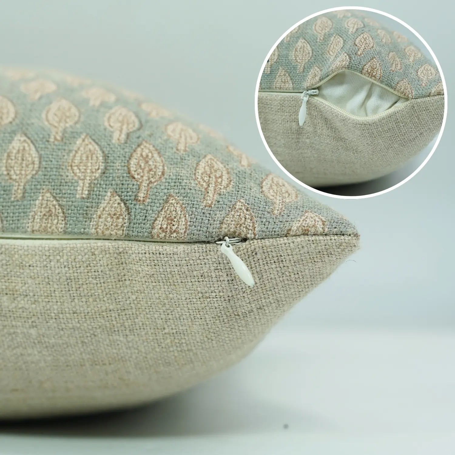 Boho Block Print Thick Linen Pillow Cover- Khushbu