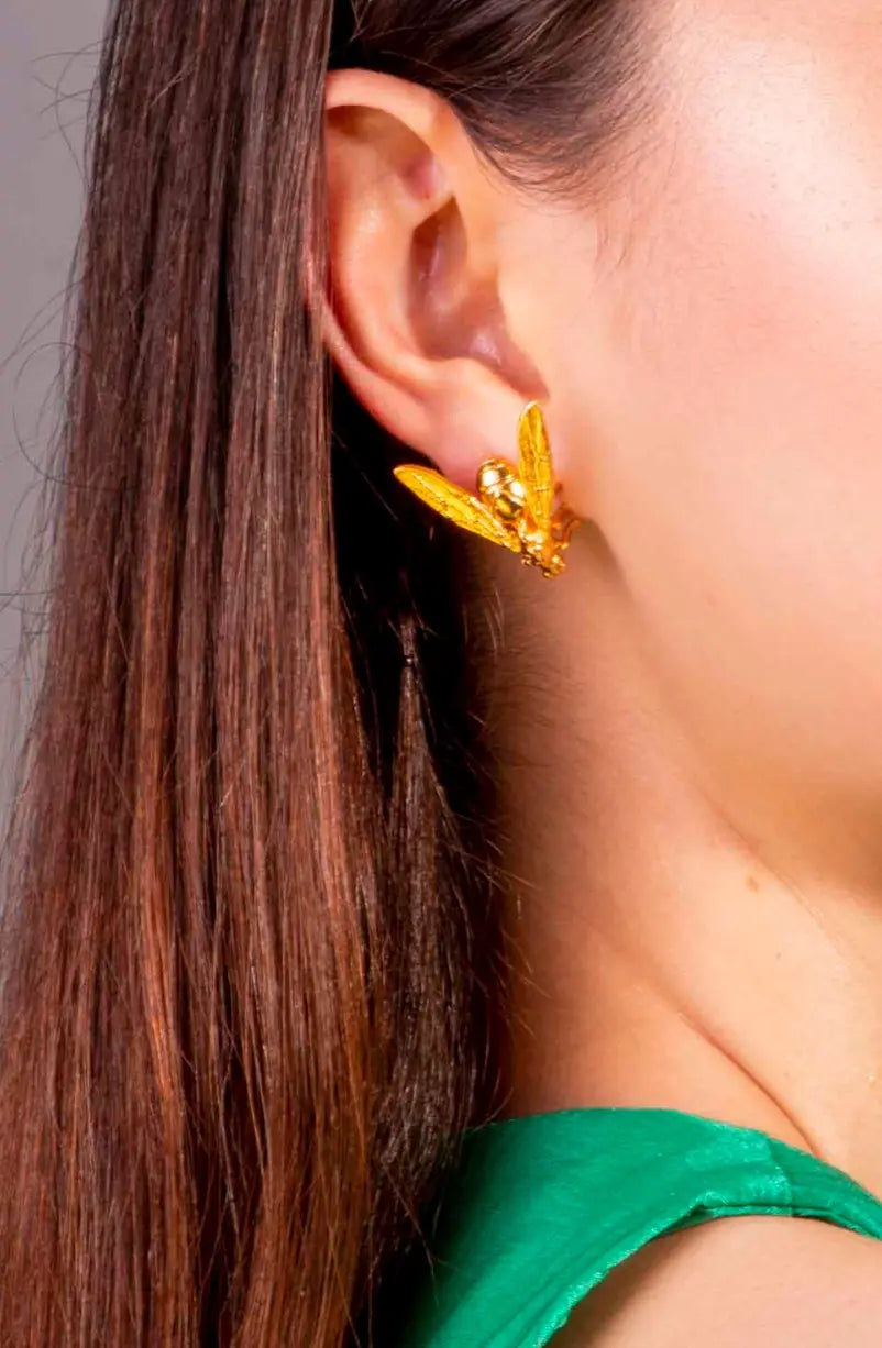 Aretes Topos Hormiga Dorada