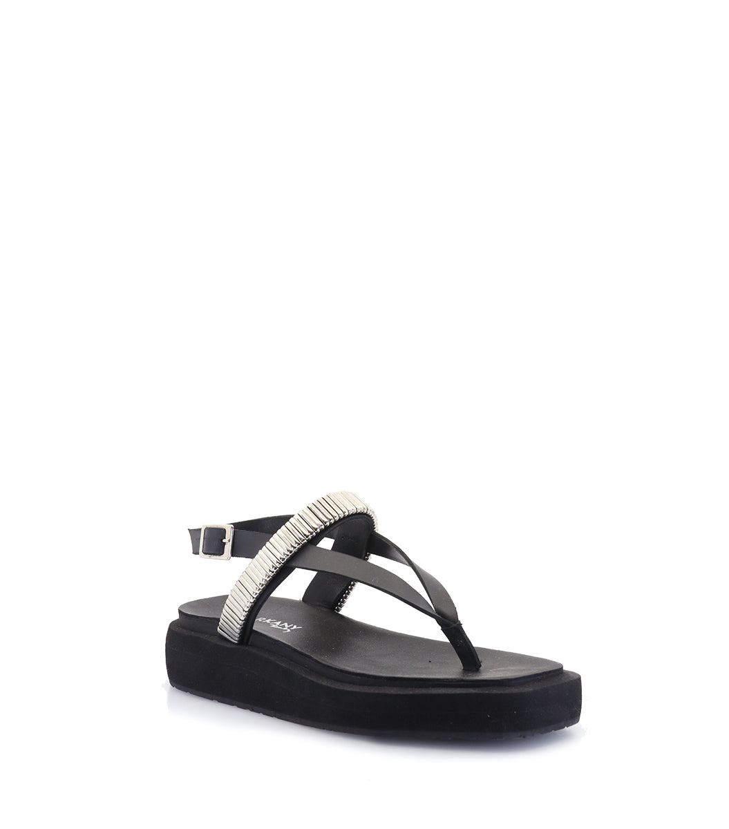 Stylish Eco-Friendly Black Platform Sandals Tury