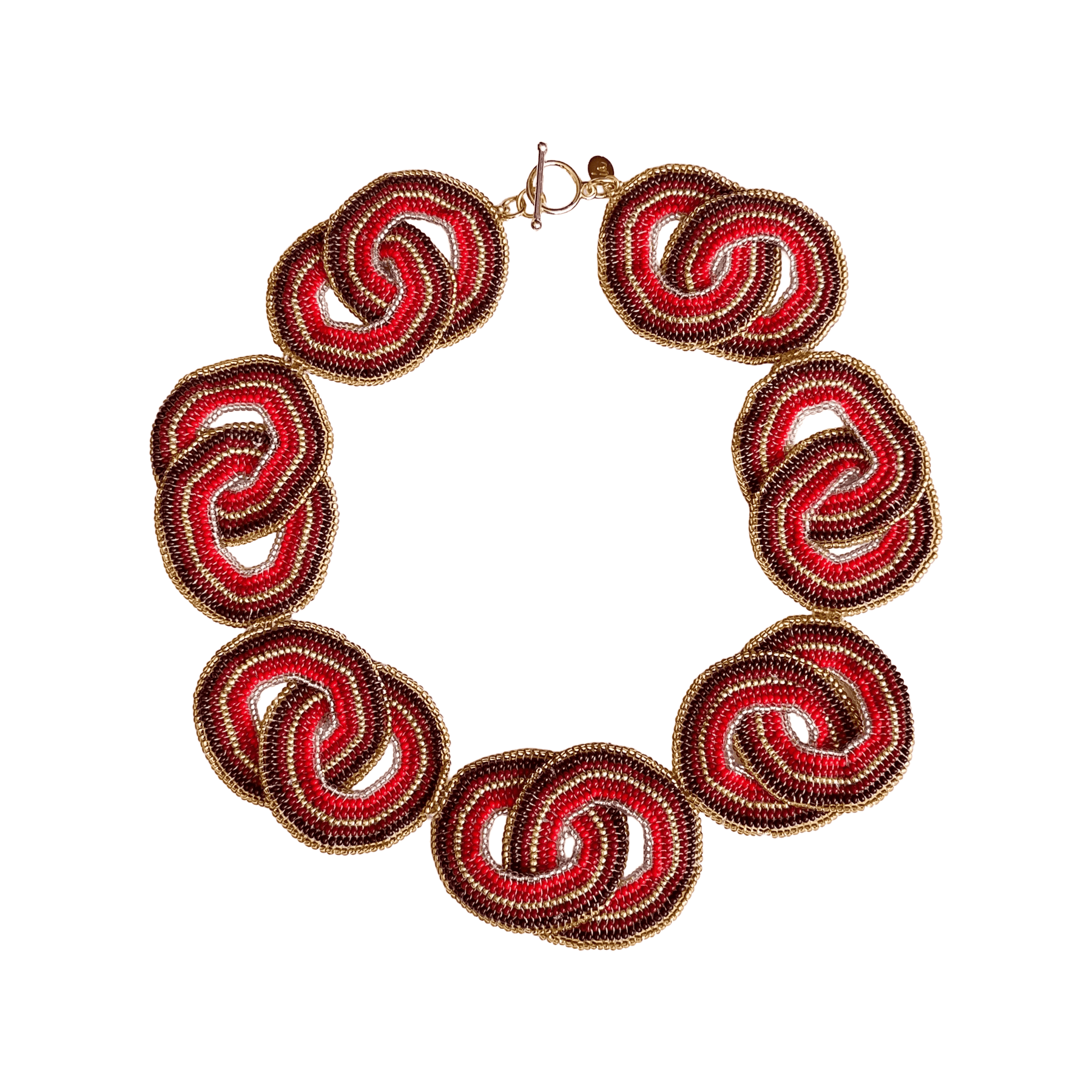 CRISSCROSSED CIRCLES NECKLACES