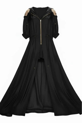Hooded Silk Anorak Duster