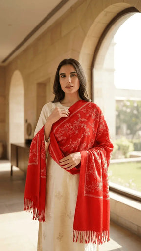 Royal Elephant Red Stole Heritage Gift Box