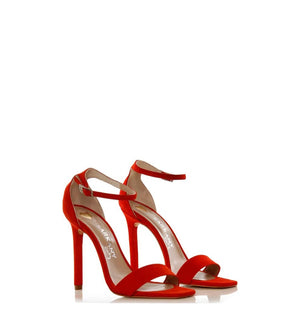 Elegant Suede Red Heels Bar10