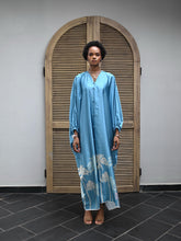 THE AZURE PALM PRINT BUBU DRESS + HEADBAND