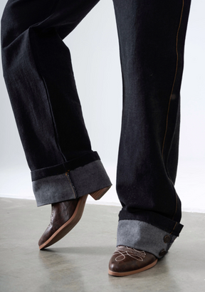 Cuffed Denim Pants