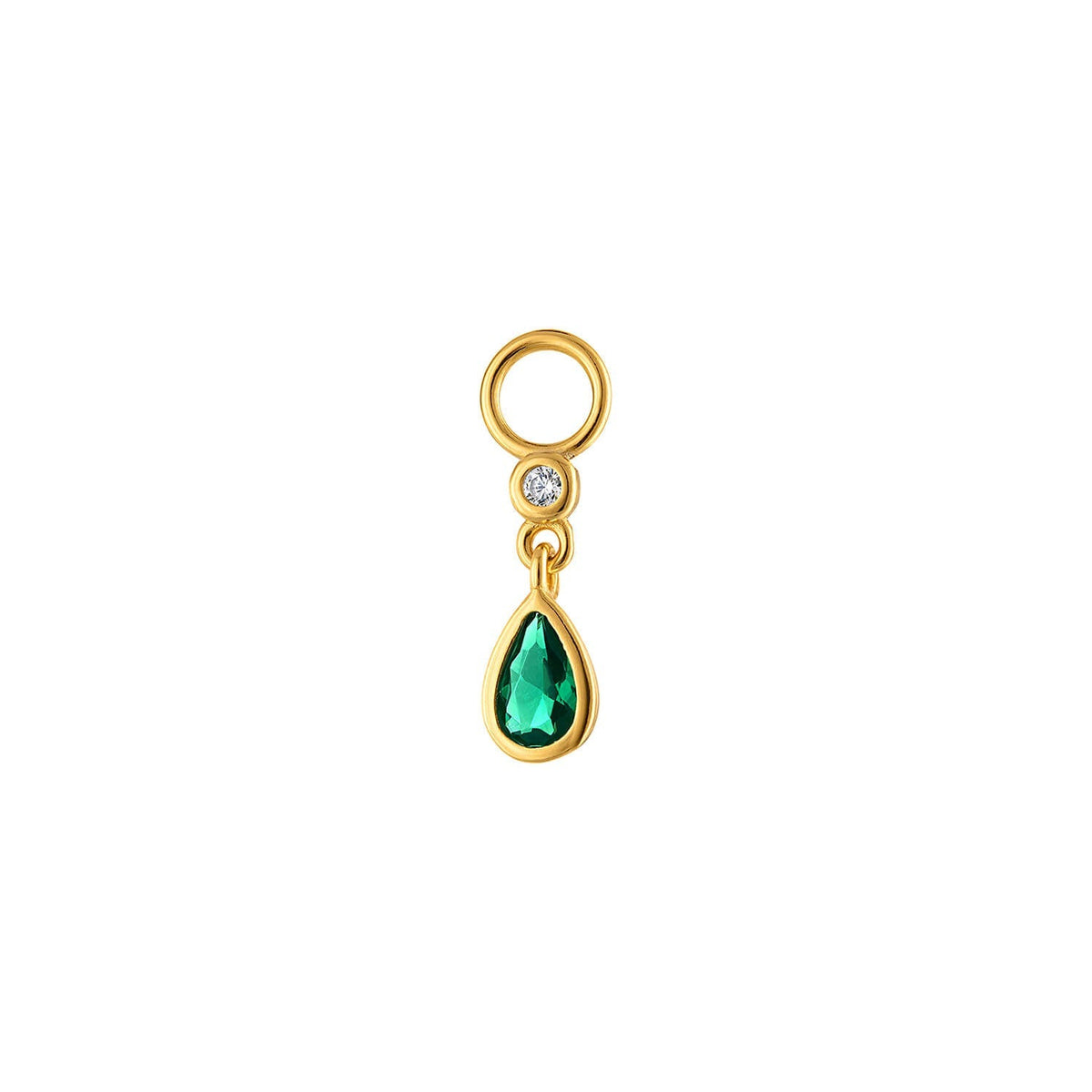 Green Emerald Pear Earring Charm Accessory