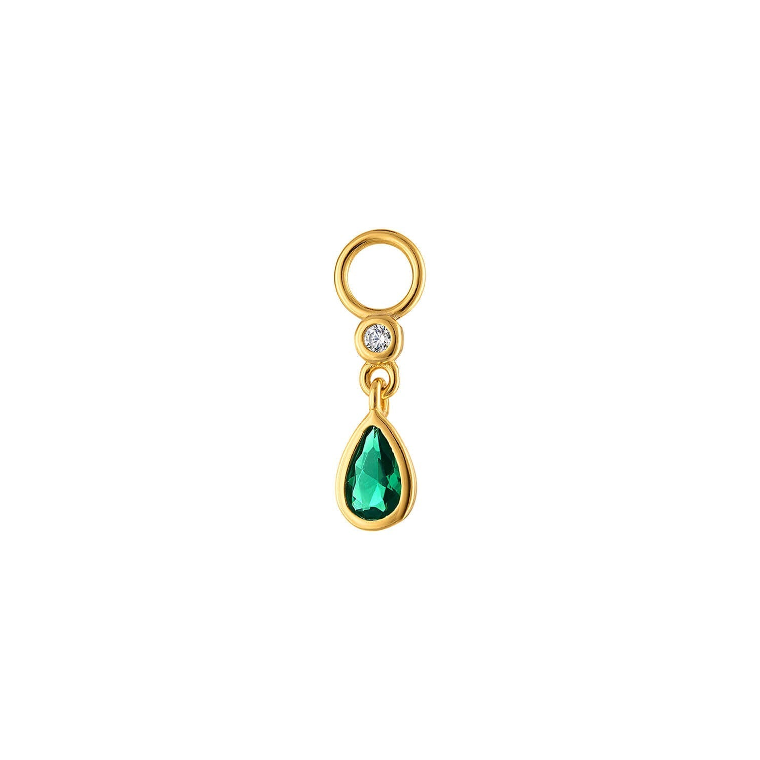 Green Emerald Pear Earring Charm Accessory