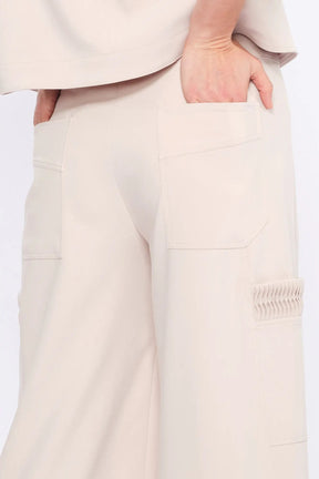 Daysi Ruched Detail Trouser | Ecru