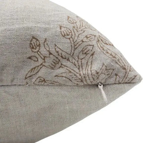 Indian Hand Block Printed Design Pure Linen Pillow Cover - Vrindavan