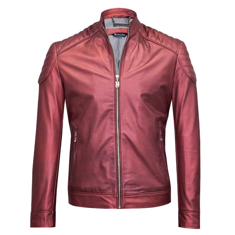 Metallic Leather Jacket in a Timeless Classic Cut