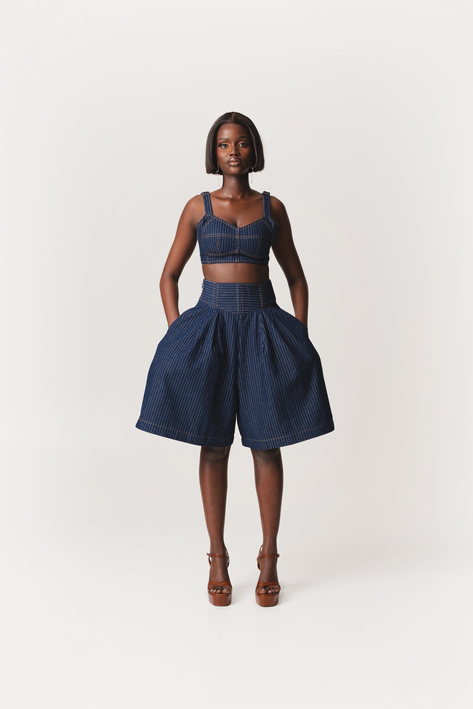 Denim Pinstripe Shani Pants