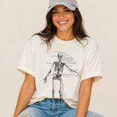 Vintage Anatomical Skeleton Diagram Graphic Tee